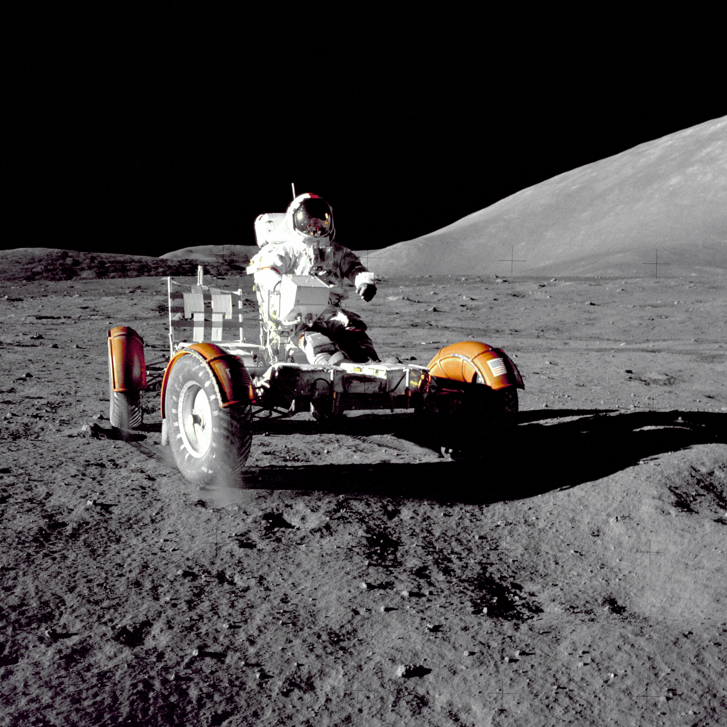 Cernan Driving the Rover - GPN-2000-001139