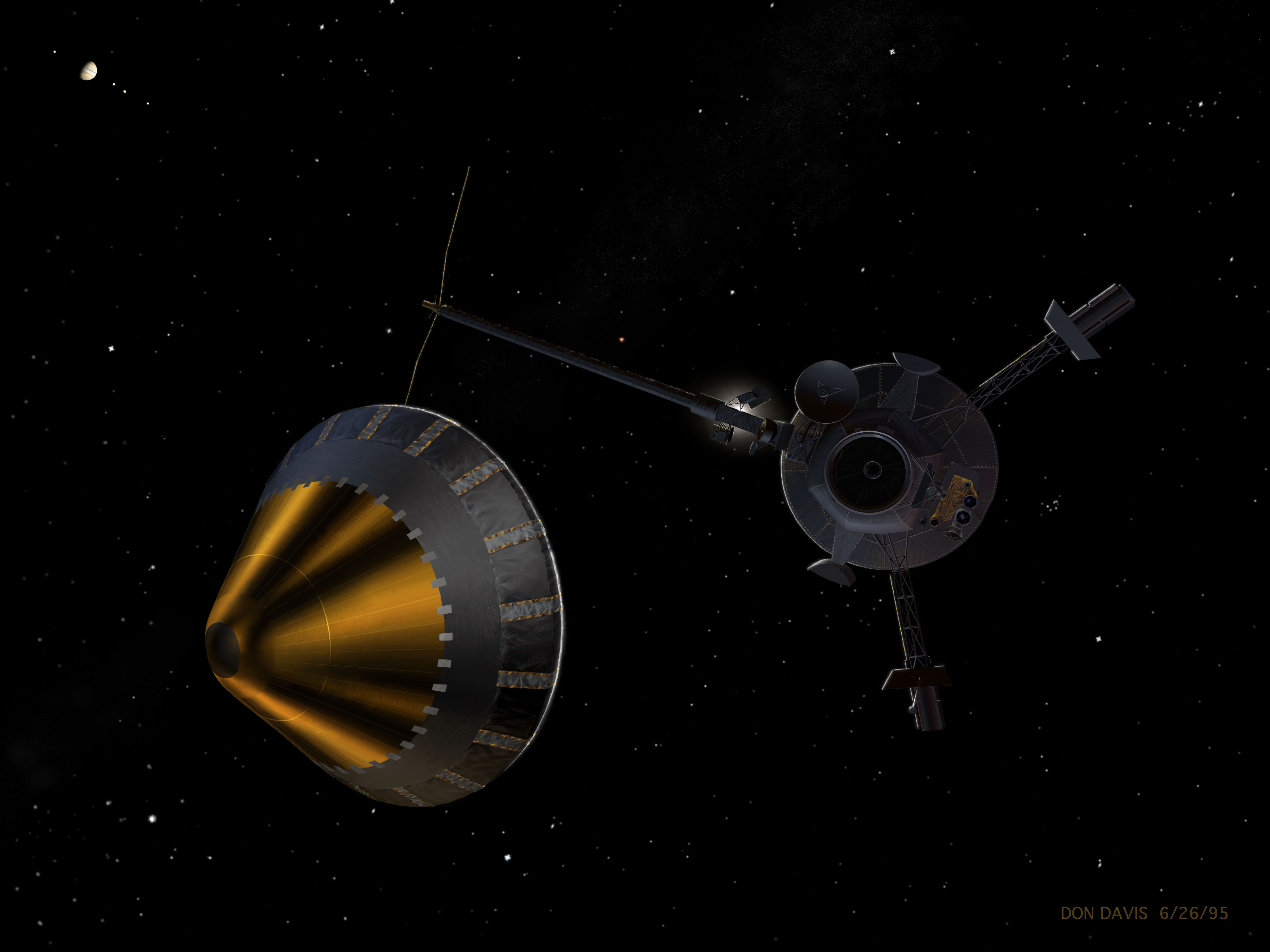 Galileo spacecraft leaves the Orbiter