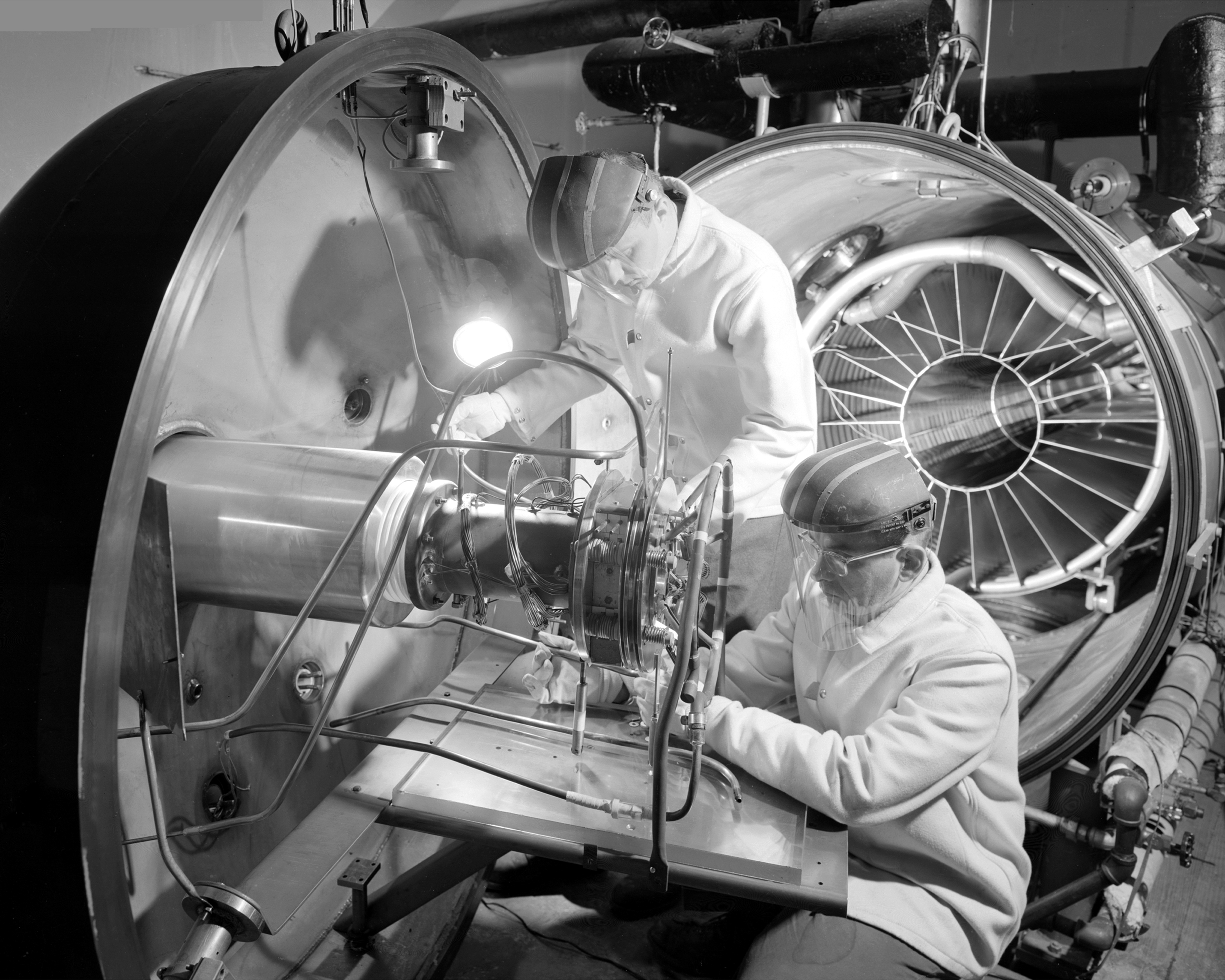 Ion Engine Being Installed in High Vacuum Tank - GPN-2000-000597