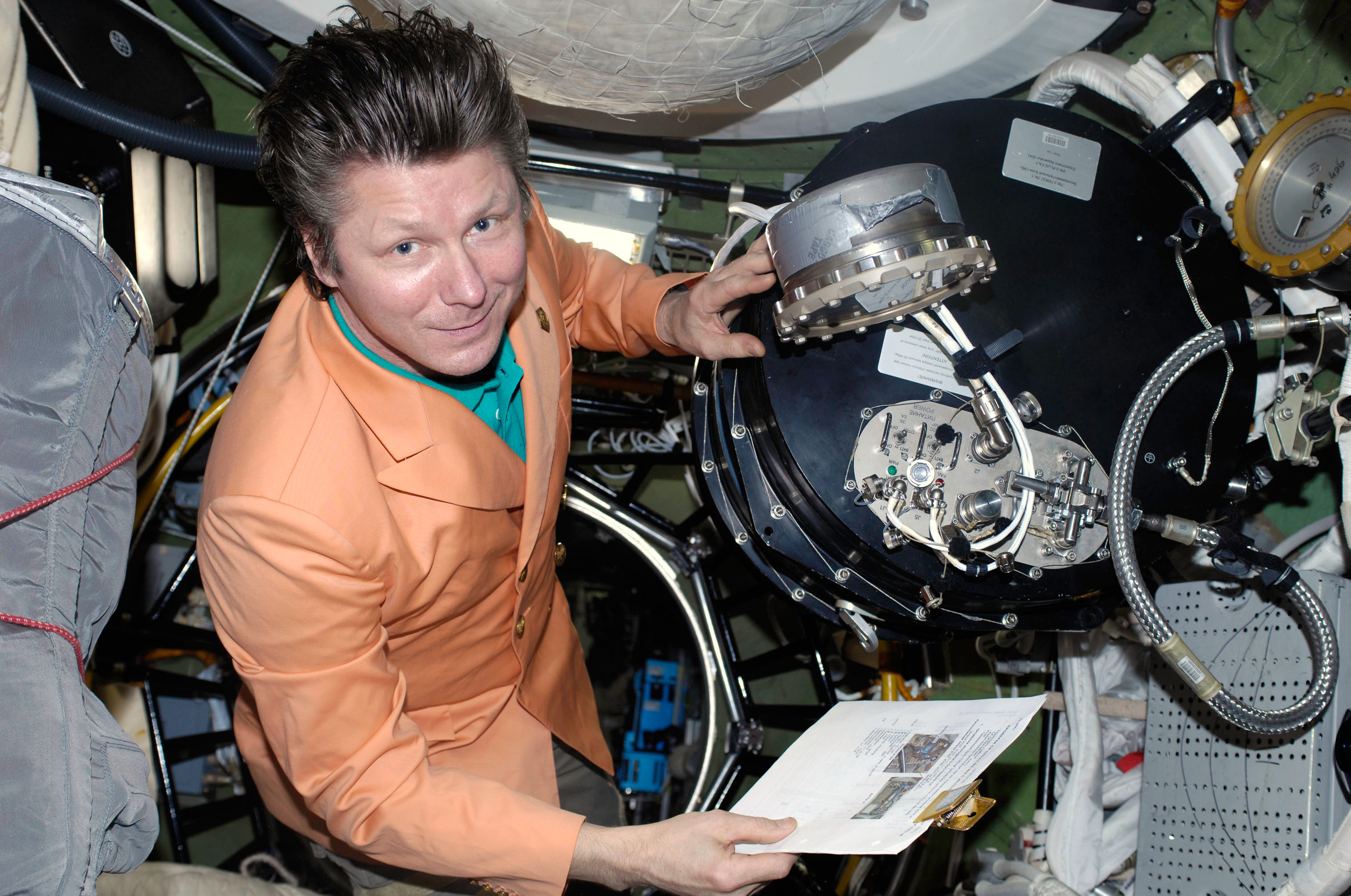 ISS-20 Gennady Padalka in the Pirs Docking Compartment 