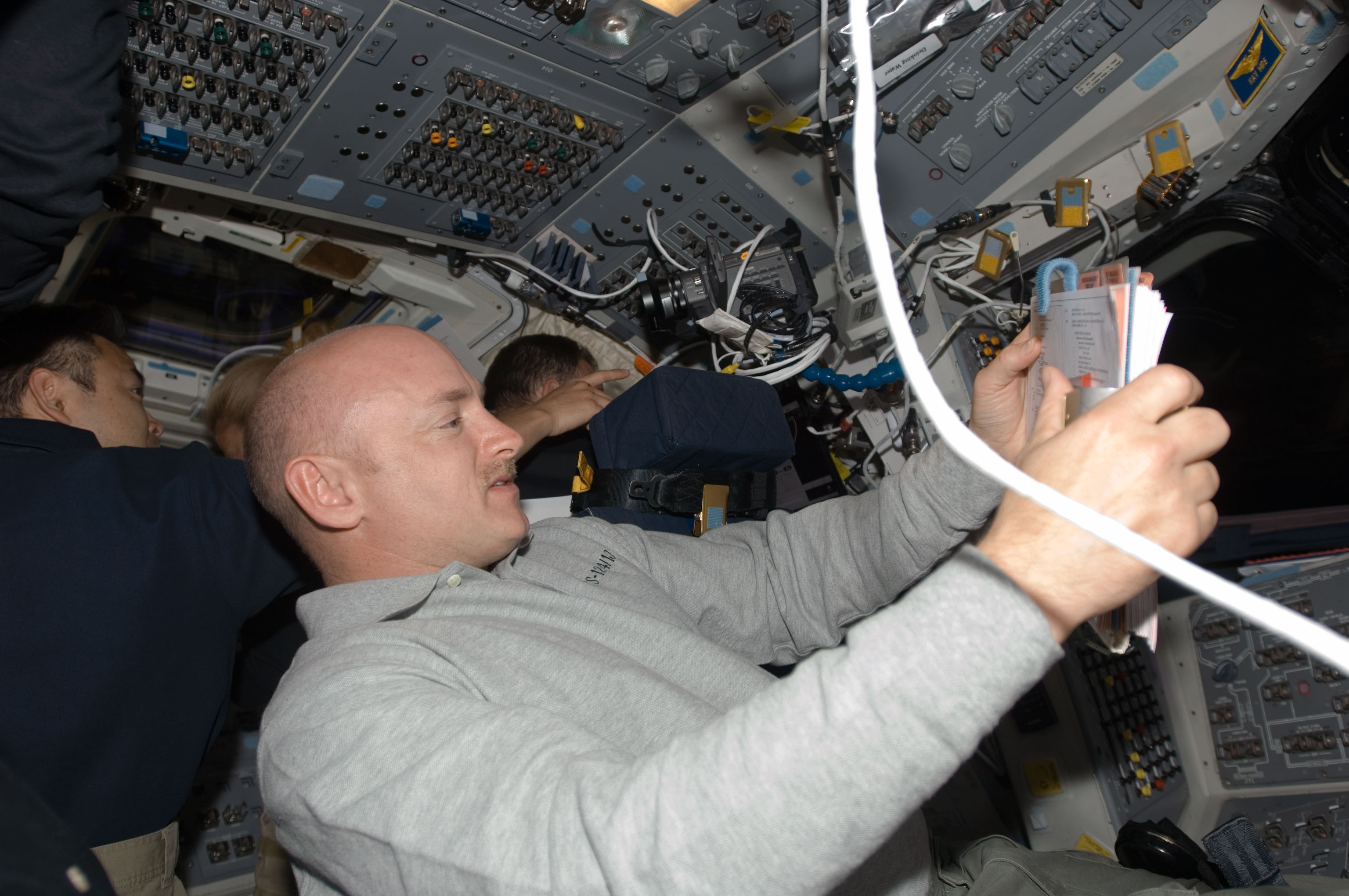 Mark Kelly at work during STS-124