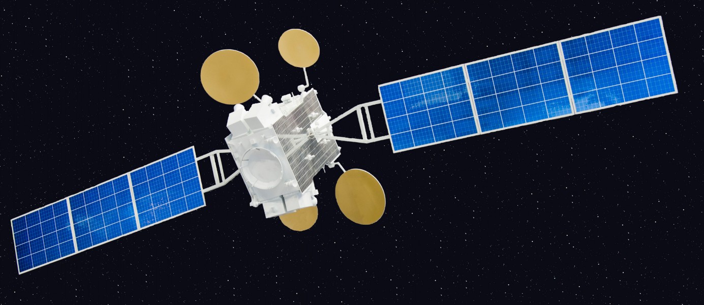 AMOS-5 Satellite -- with star background