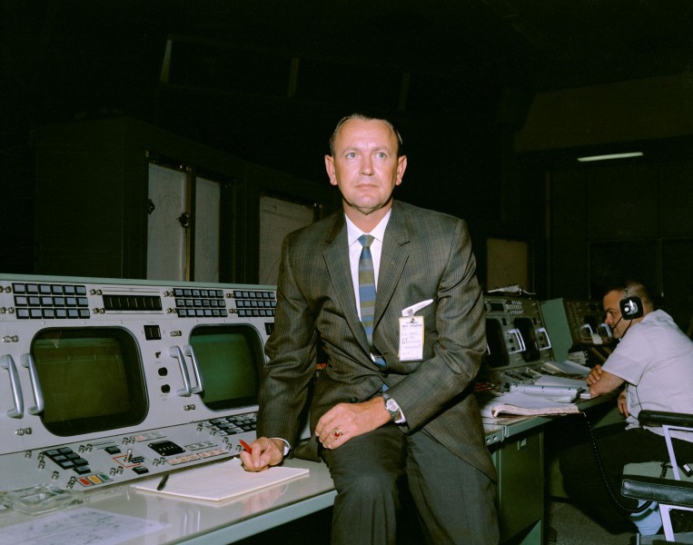 Christopher Kraft at Flight Director Console