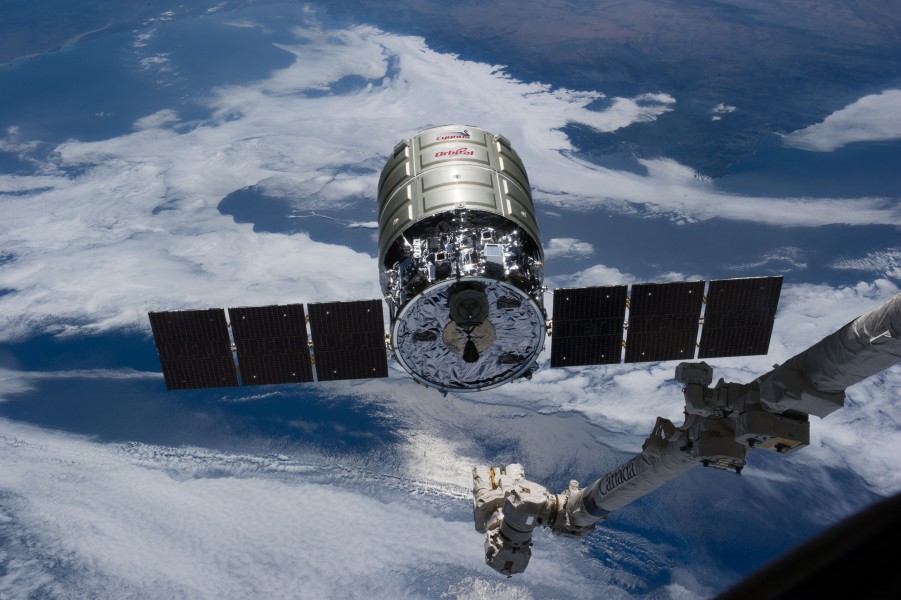 Cygnus CRS Orb-2 at ISS before grappling