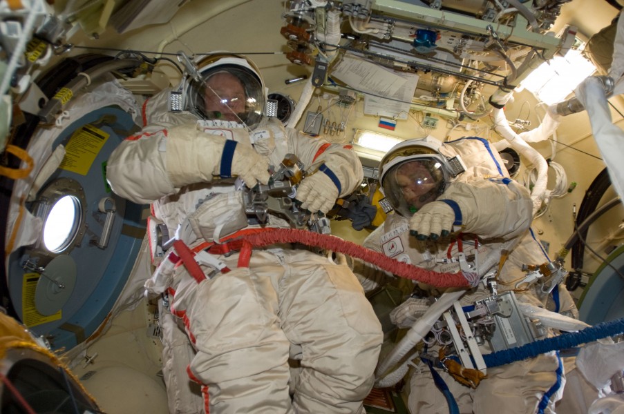 ISS-22 Oleg Kotov and Maxim Suraev in the Poisk module