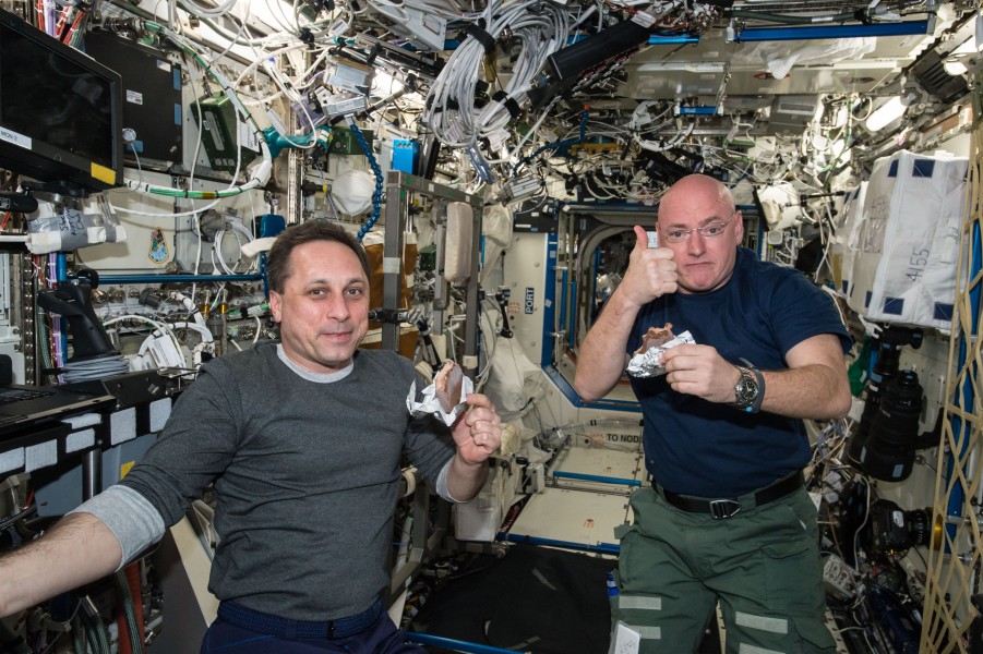 ISS-43 Anton Shkaplerov and Scott Kelly in Destiny lab