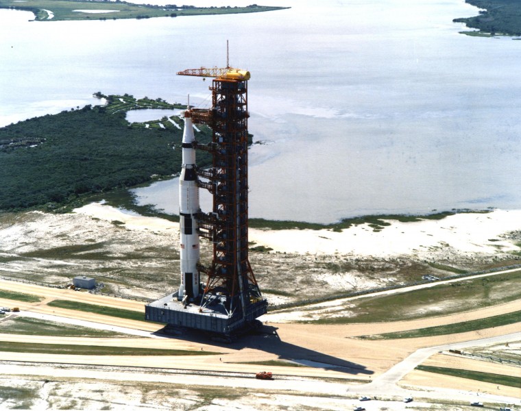 Saturn V with Apollo 11 on the way to launch pad 39 A