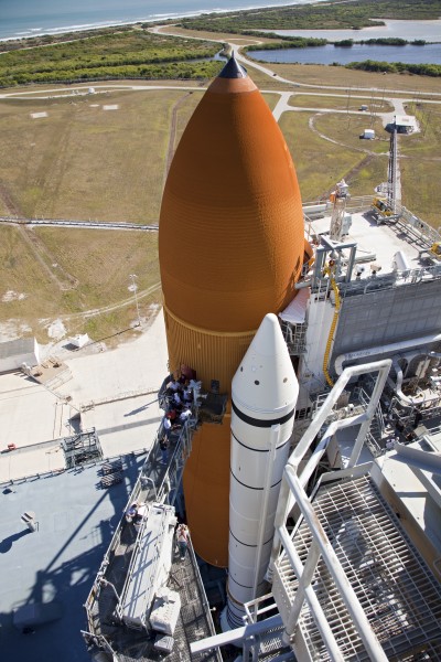 STS-133 External Tank repair on Launch Pad 39A