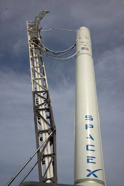 Upper Part close-up of an Falcon 9 ready for WDR