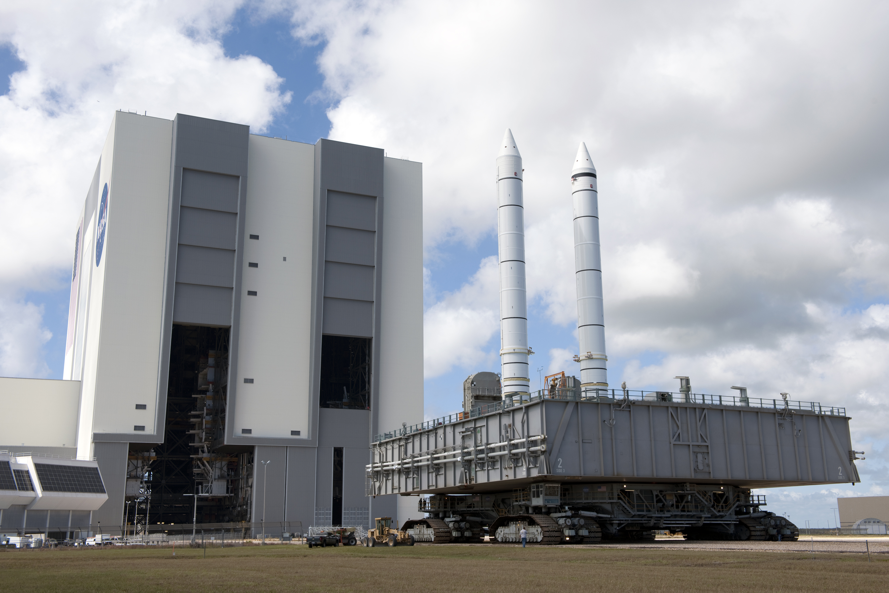 STS-134 Mobile Launcher Platform with two Solid Rocket Boosters