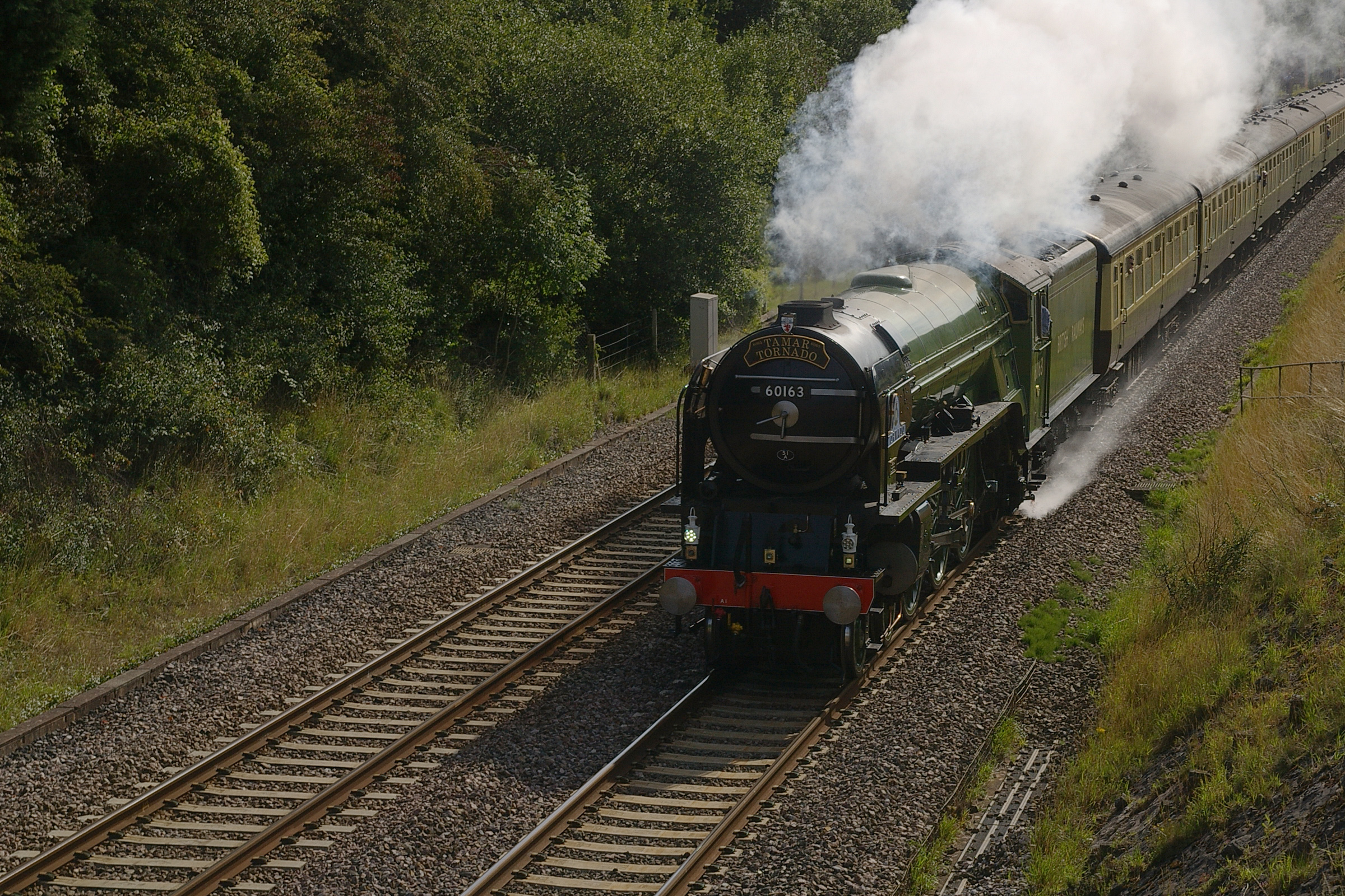 Flax Bourton railway station MMB 31 Tornado 60163