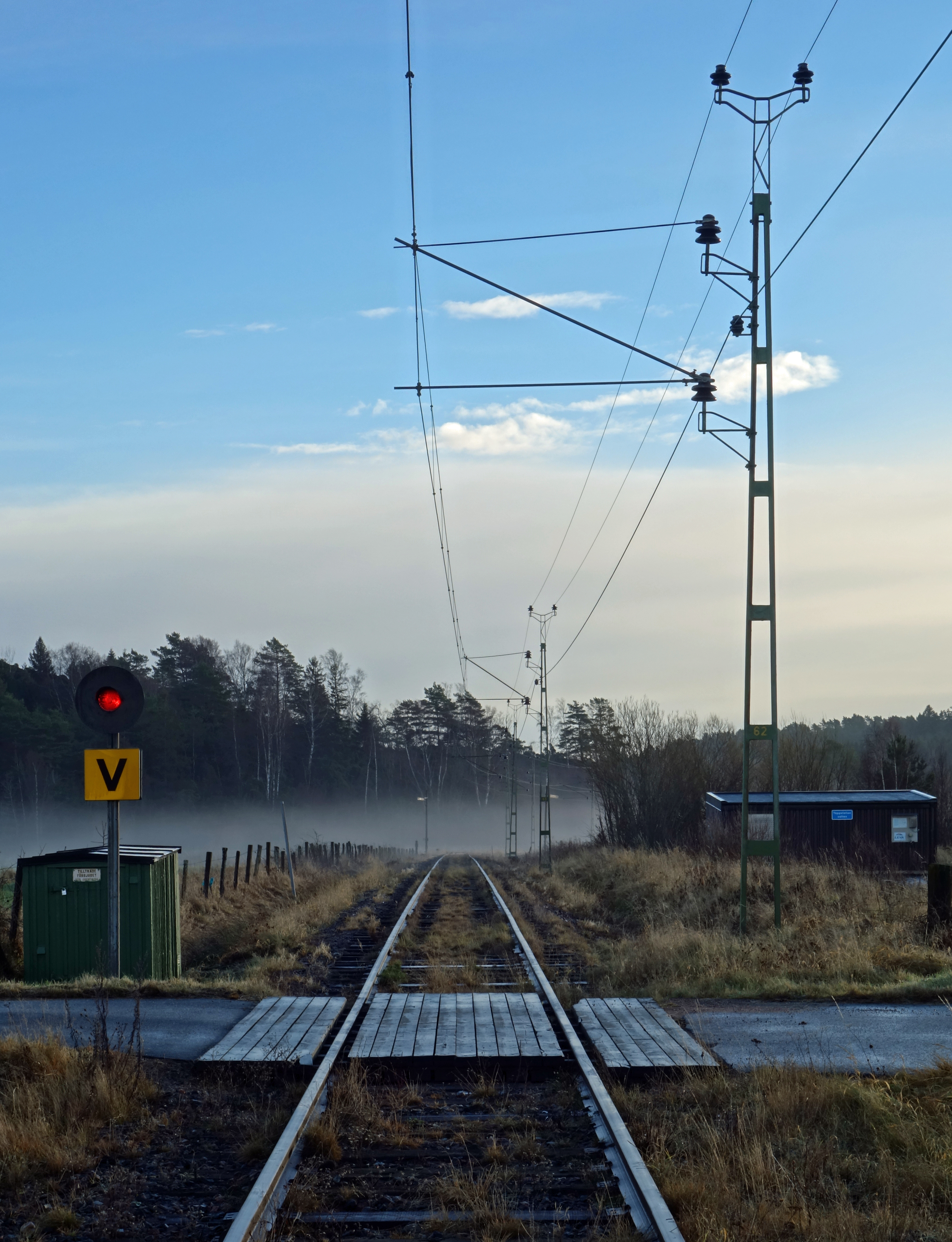 Fog at the end of a railway track