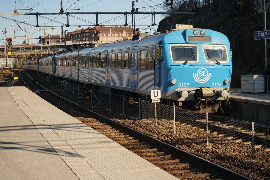 ASEA X10 train at Karlberg station in Stockholm