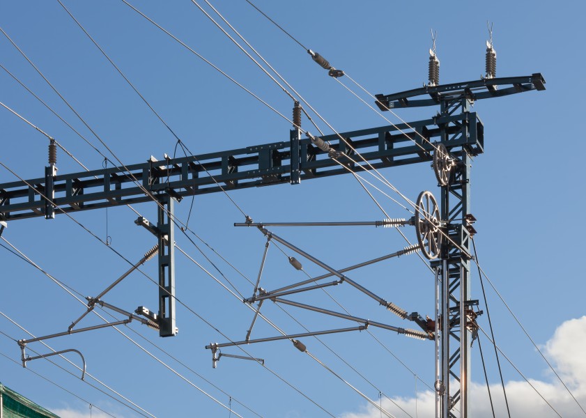 Cableado do tren de alta velocidade. Santiago de Compostela. Galiza