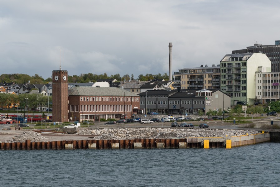 Northwest remote view of Bodø Railway Station and Surrounding Buildings 20150608 1