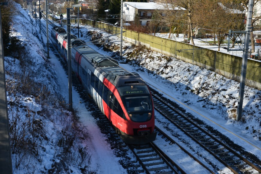 Poertschach Drautalbahn II von Scherzweg-Bruecke OEBB 4024 City-Shuttle 06012015 153