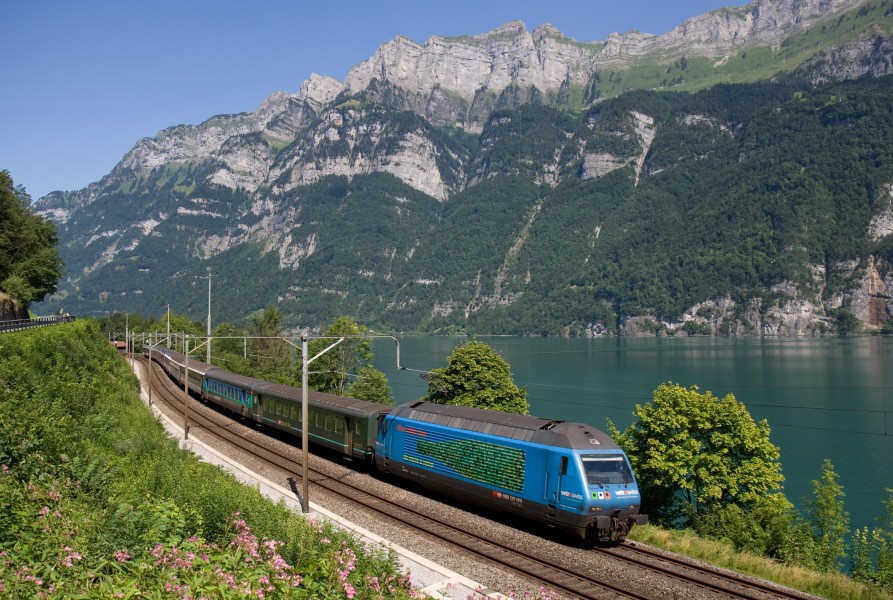 Re 460 Vetroswiss am Walensee