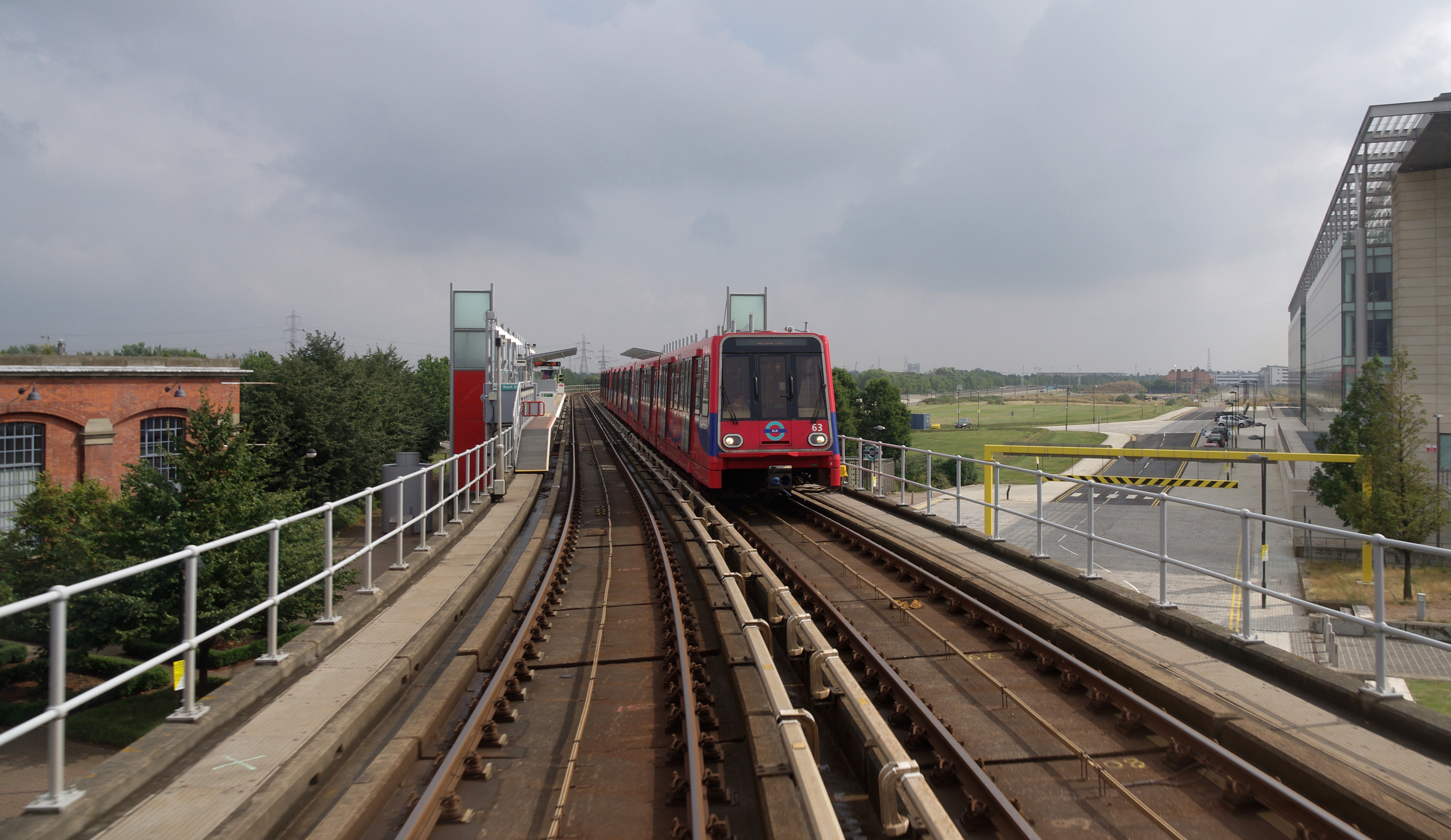 Royal Albert DLR station MMB 01 63