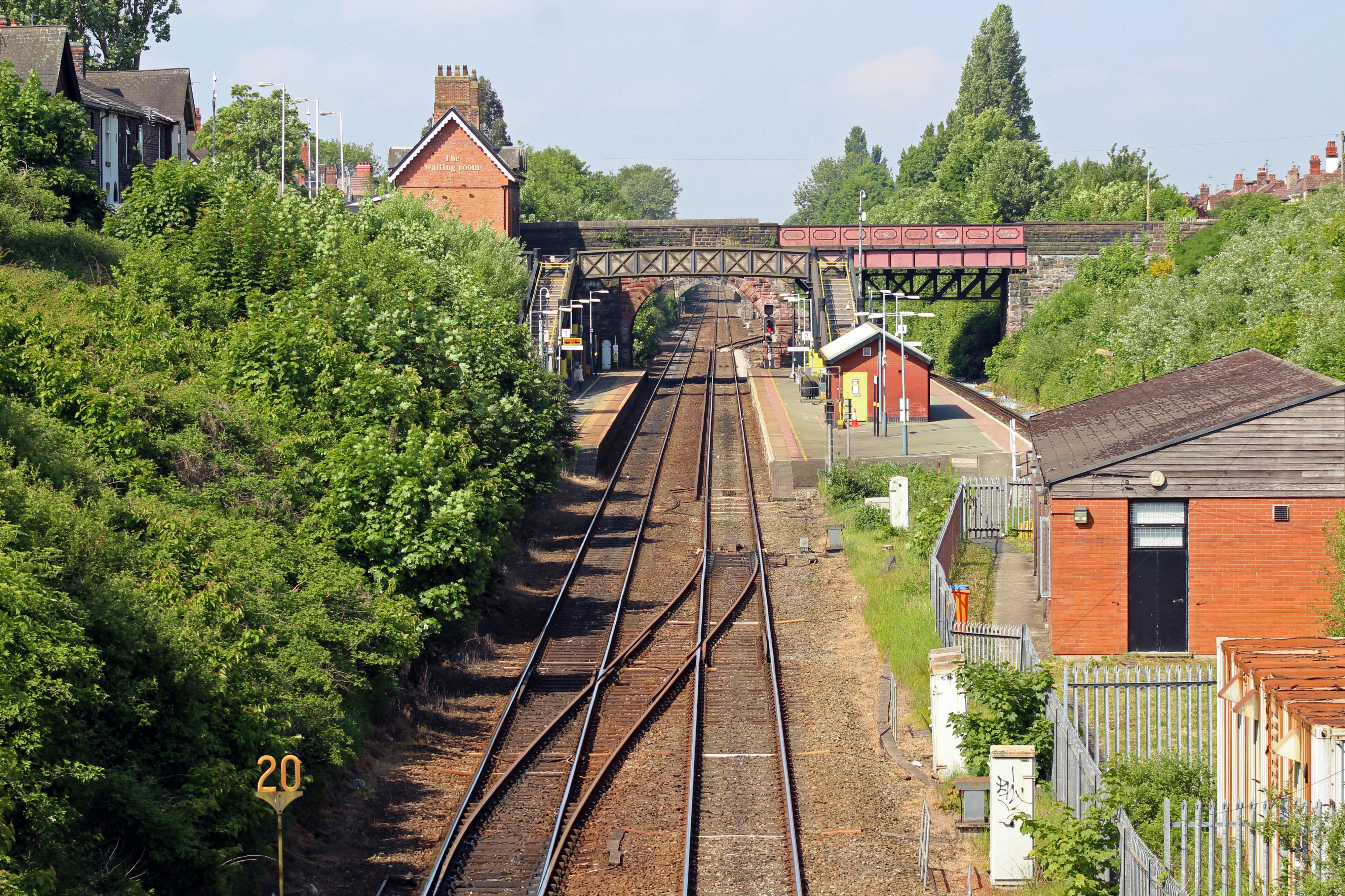 Hunts Cross station from Mackets Lane bridge 1