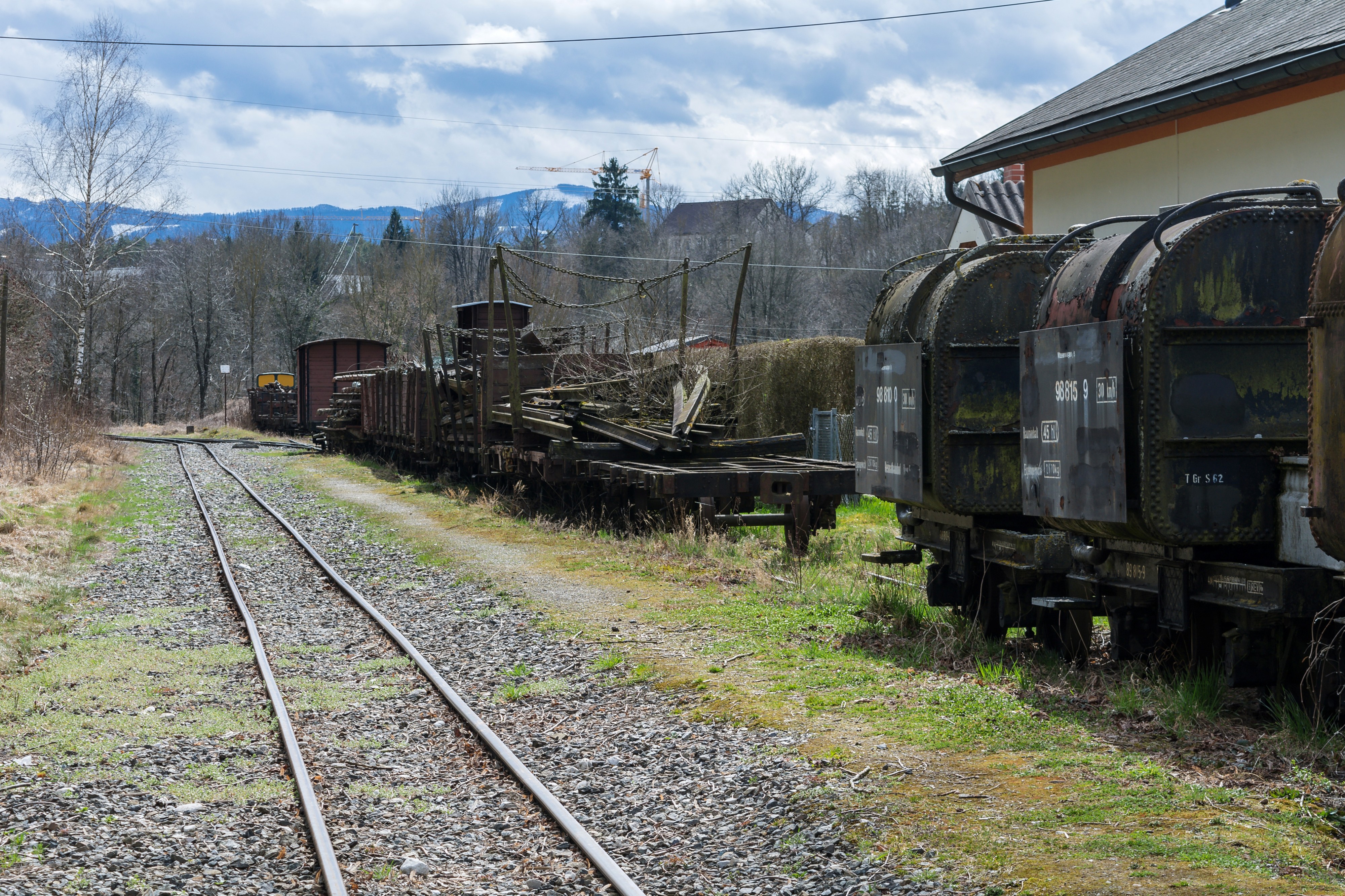 Sierning Steyrtalbahn Bahnhof Neuzeug Güterwagons